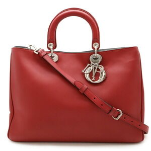Christian Dior Diorissimo tote bag handbag pink red leather